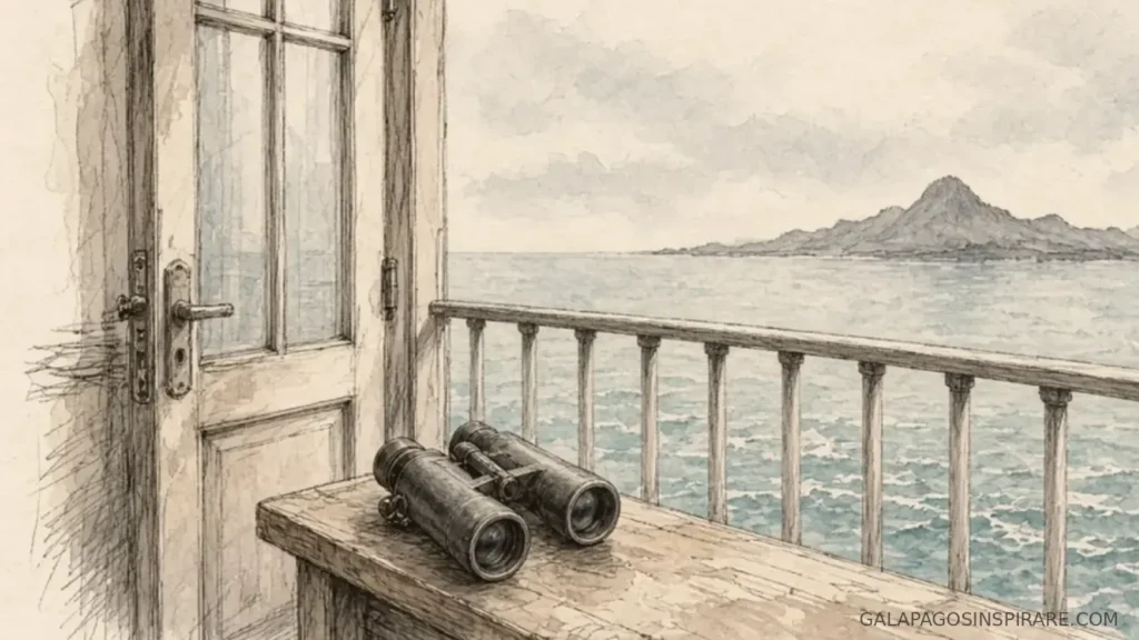 aqua mare galapagos luxury superyacht naturalist sketch late-day lookout