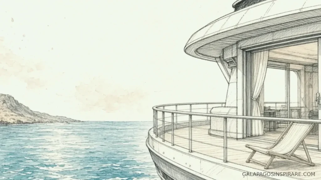 ecogalaxy galapagos eco catamaran deck naturalist sketch mint morning
