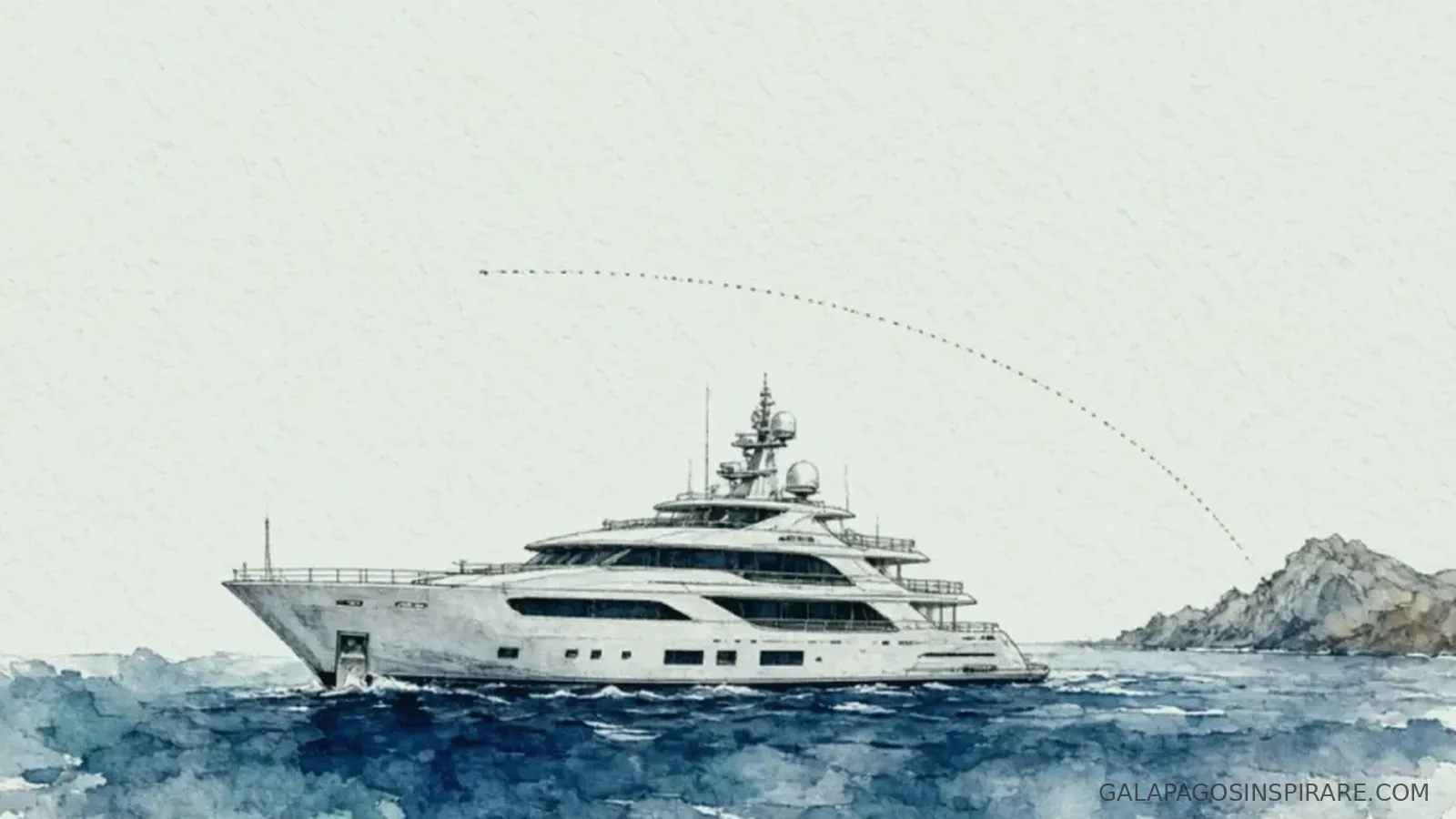 Naturalist sketch for galapagos 8 day cruise route map feel at muted turquoise midday