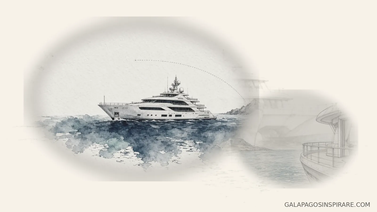 Naturalist sketch of galapagos sea star yacht balcony suite ocean view