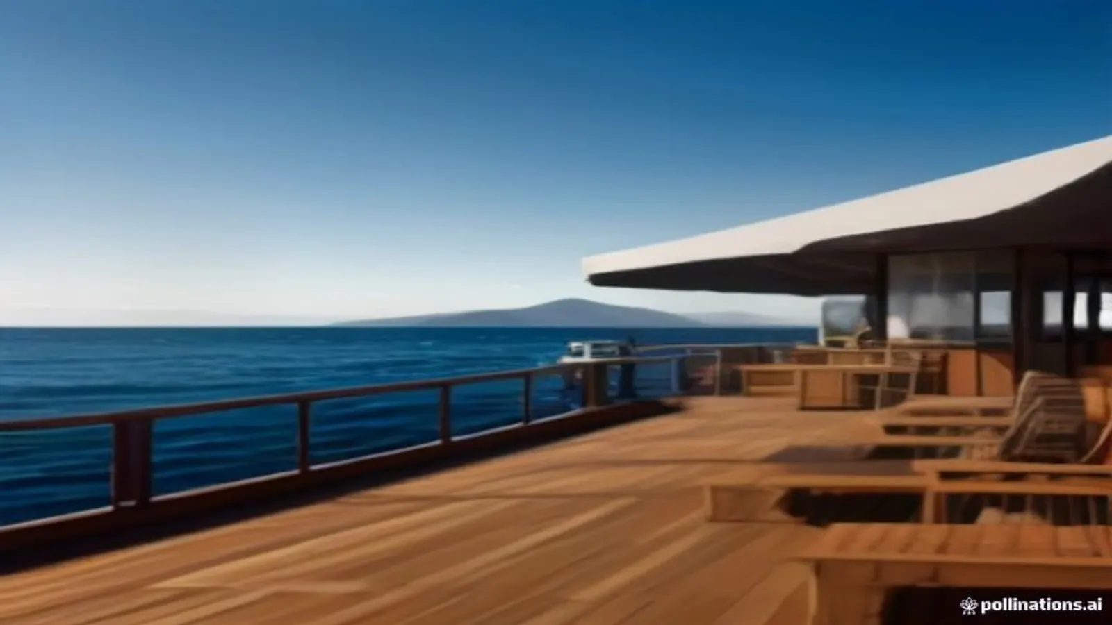 grace galapagos yacht sundeck with ocean horizon in soft morning light