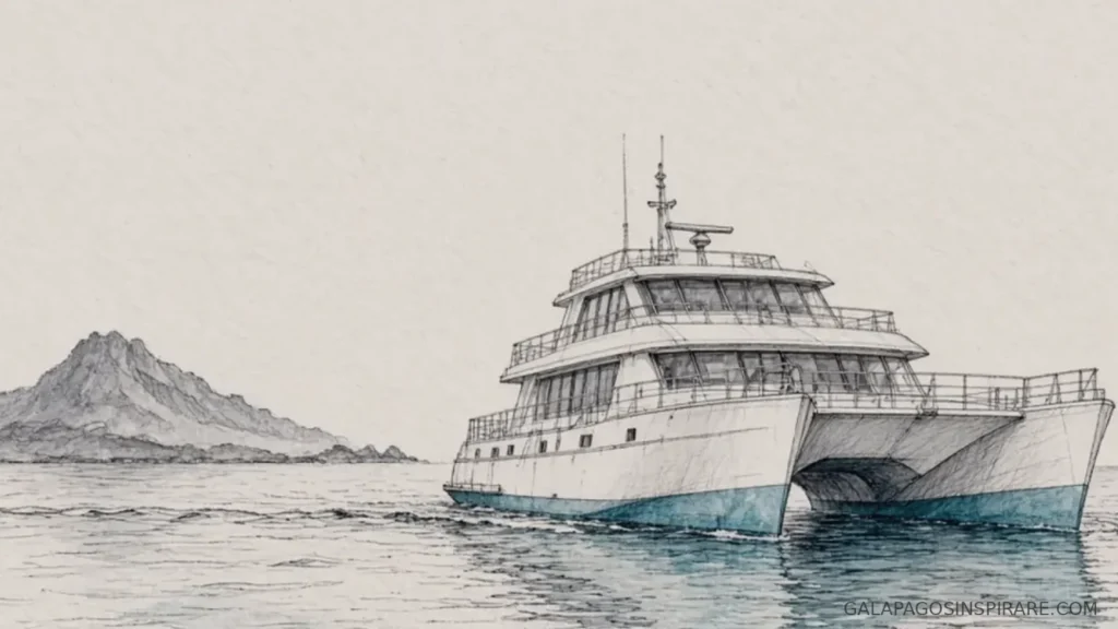 grand majestic galapagos yacht dusk island naturalist sketch