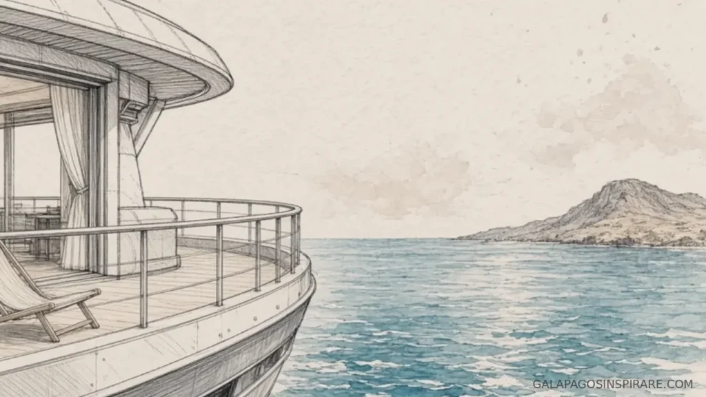 grand queen beatriz galapagos boutique yacht balcony naturalist sketch
