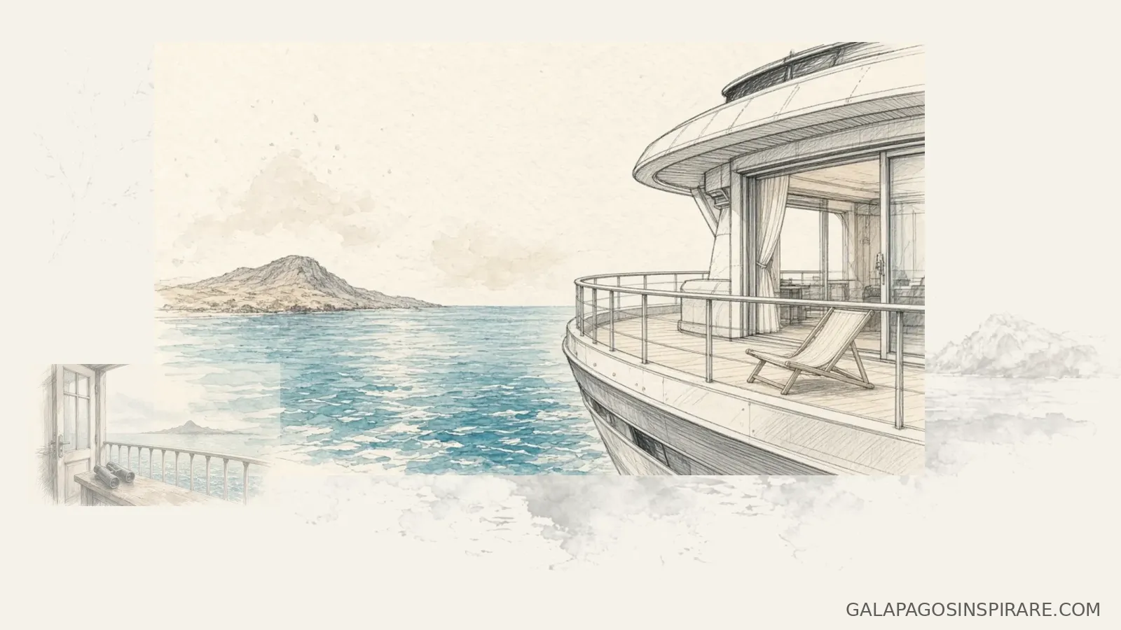 Naturalist sketch balcony view for origin theory evolve galapagos yacht guide