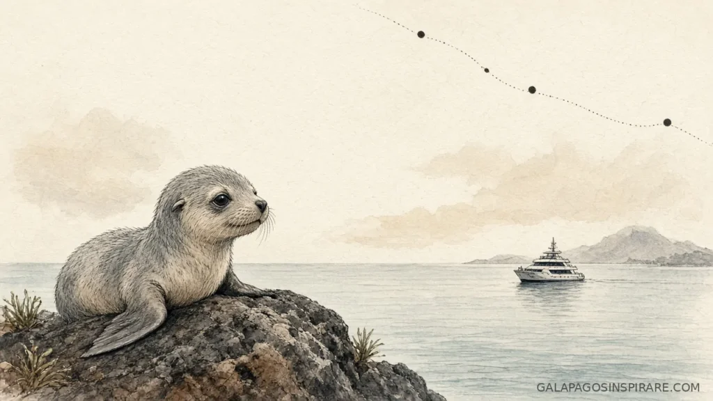 galapagos 4 day cruise sea lion route naturalist sketch