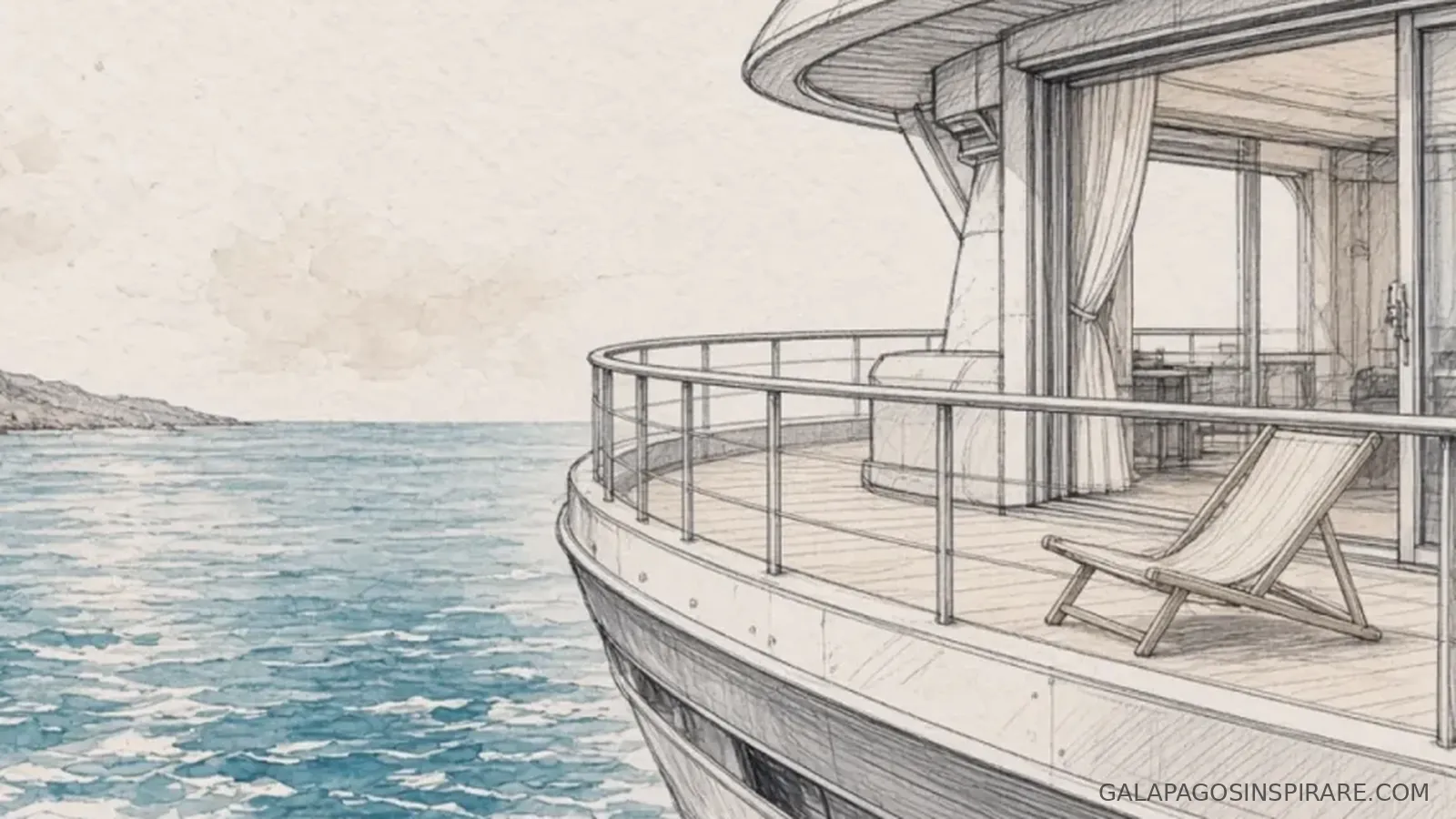 Naturalist sketch for galapagos cruise cost balcony dusk