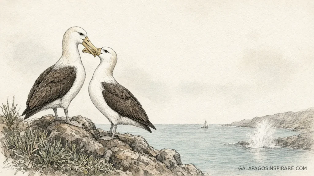 galapagos eastern islands cruise waved albatross espanola naturalist sketch
