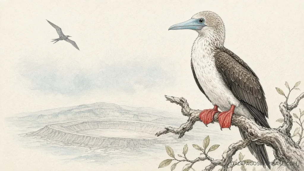 galapagos northern islands cruise red footed booby genovesa naturalist sketch