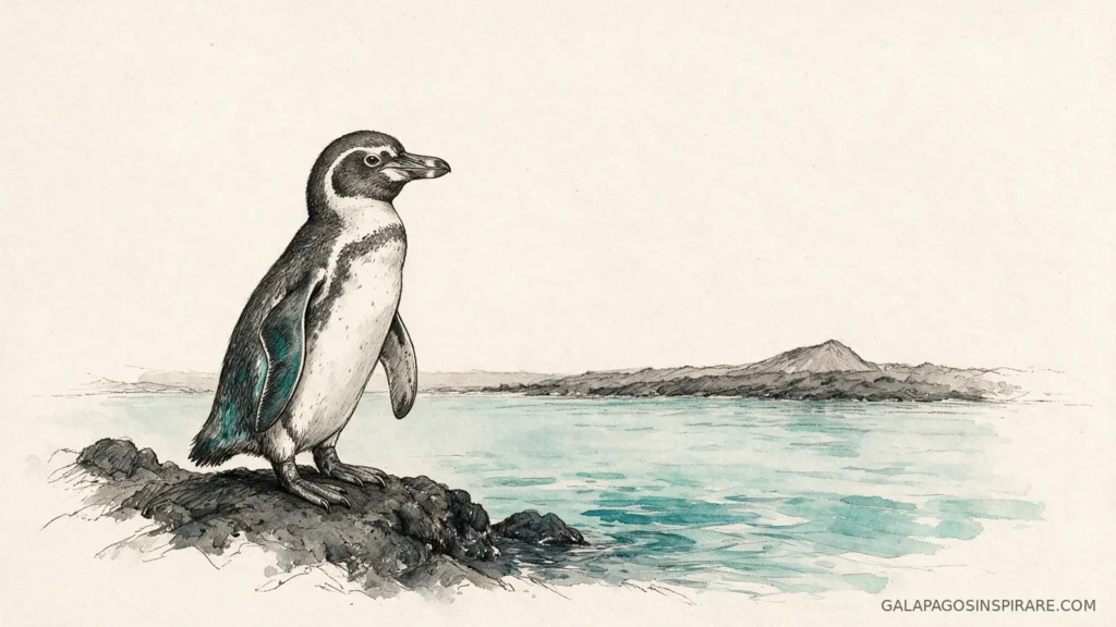 galapagos penguin facts equatorial penguin naturalist sketch