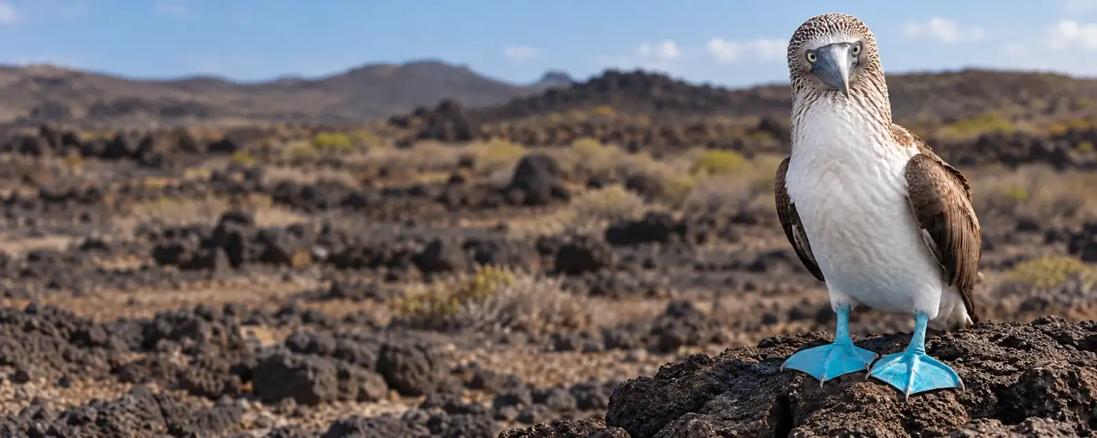 Blue-footed booby in the Galápagos Islands