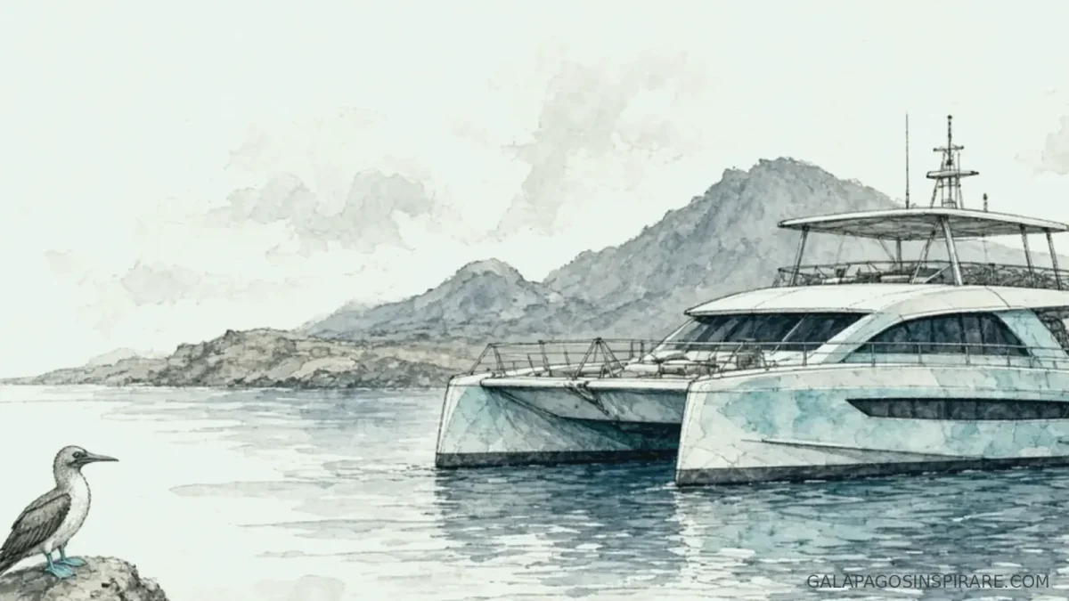 galaxy galapagos cruise wildlife naturalist sketch muted turquoise mid-morning